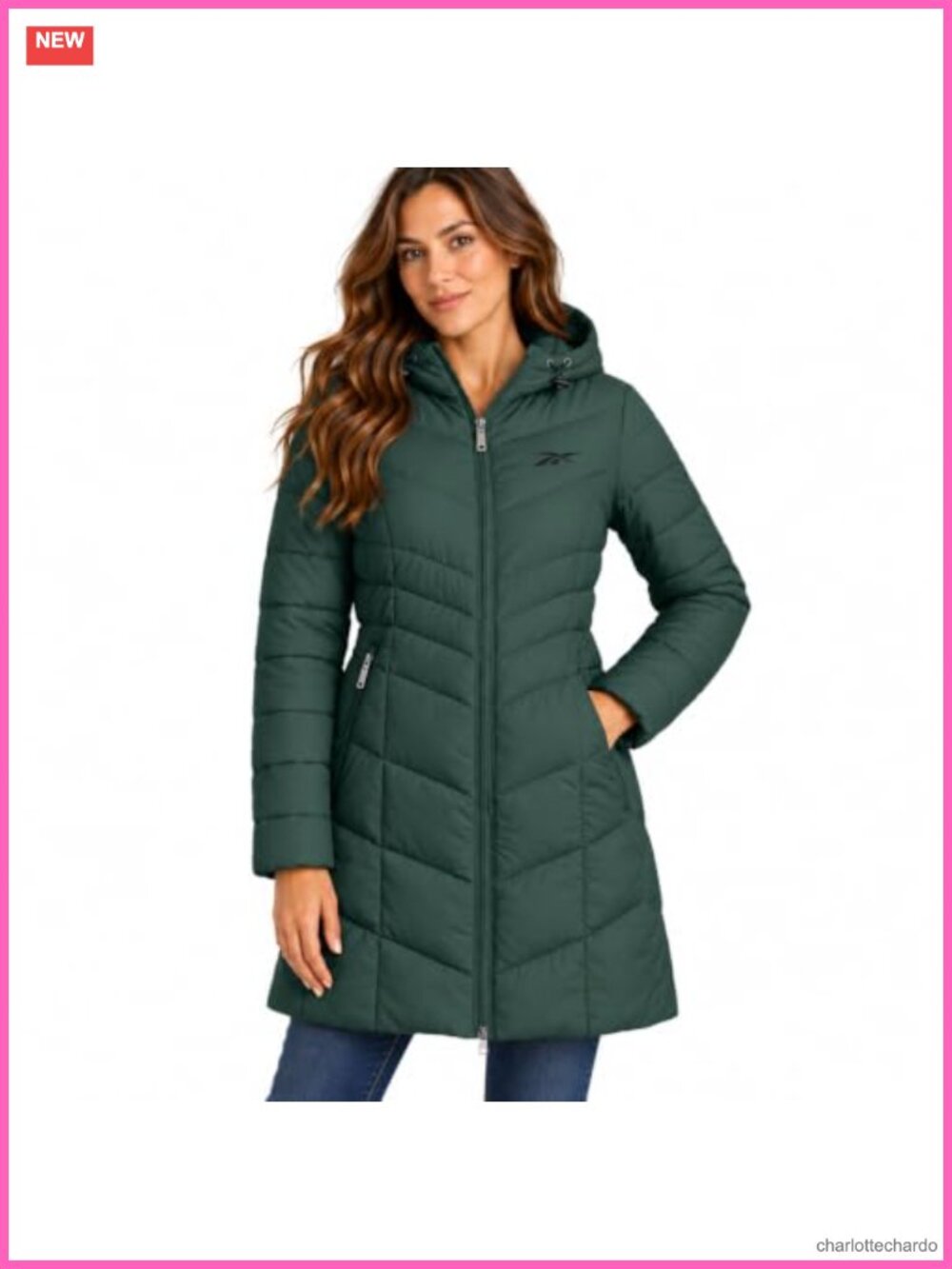 Reebok Women's Long Quilted Puffer Parka Lightweight Winter Coat